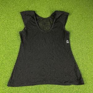 Vintage Vassarette Black Floral Lace Sheer Lingerie Slip Tank Top Sz M